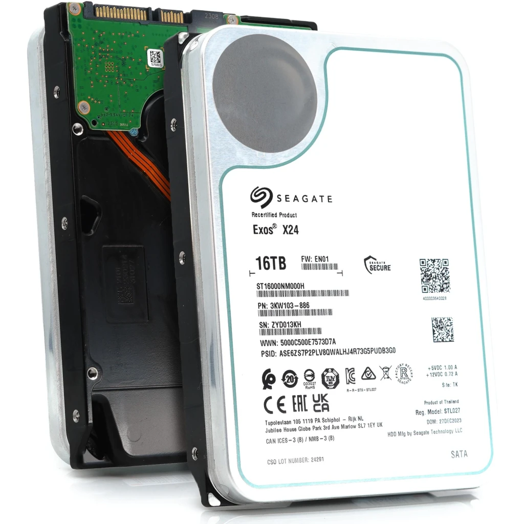 Imagen 1 de Disco Duro Seagate Exos Enterprise 16TB 3.5" 7200RPM SATA 3 6Gb/s 256MB