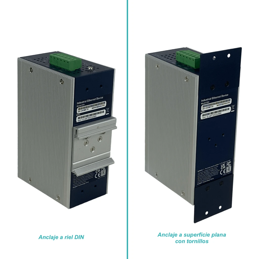 Imagen 3 de Switch Industrial Planet 8-1000 2-SFP ADMIN RIEL-DIN 12-48VDC