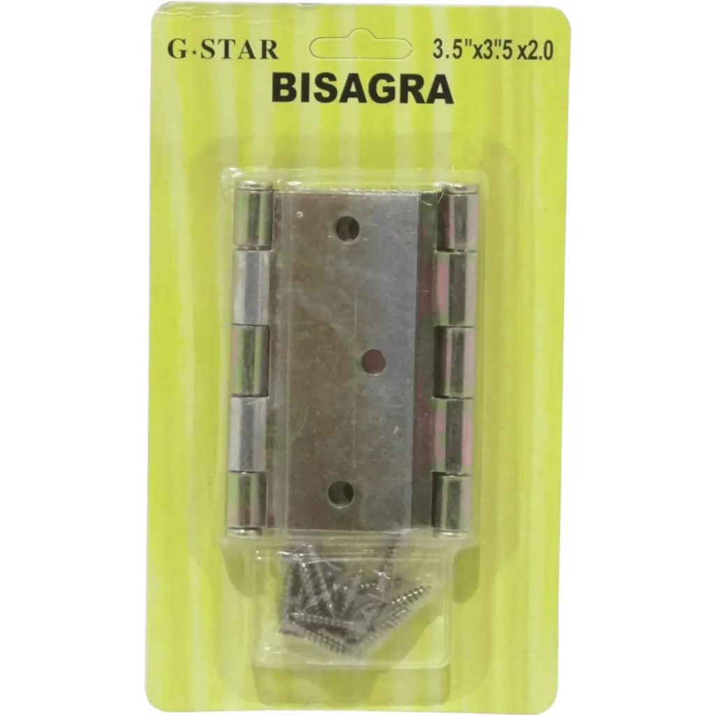 Imagen 1 de 2-Bisagras 3,5x3,5-Pulg x2,0 3-Tornillos inc-12-Tornillos 89x89mm