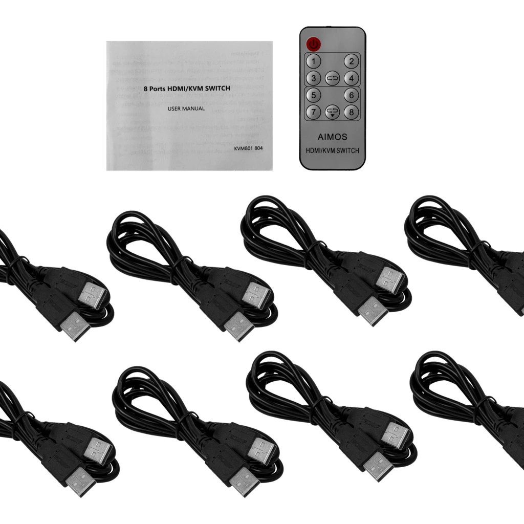 Imagen 3 de KVM Generico 8-HDMI-USB Req. Cable, 2-USB2.0-AH inc-12V LAN IR-Ctrl 3,5mm