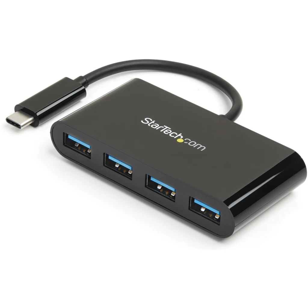 HUB USB-C StarTech 4 Puertos USB-A 3.0 Alimentado por el Bus Color Negro