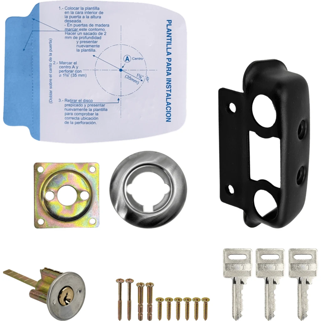 Imagen 3 de FERRETOOLS Cerradura Horizontal Sobrepuesta 3-Llaves-55mm Tambor-5pine