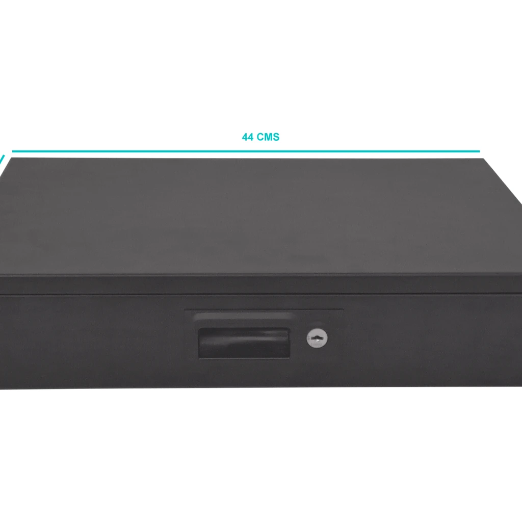 LINKMADE 2U Cajon 2-Llave Negro para Rack Altura-2-RU Profundidad-30cm