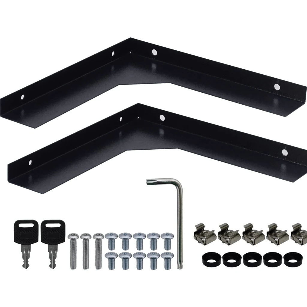 Imagen 3 de Rack LINKMADE 60cm-Fondo 4U Puerta Fierro Rack Seguridad Pared Negro