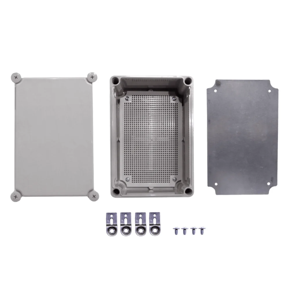 Tapa-Gris Caja-Gris Plastica TIBOX TJ-AG-2819, 280x190x130mm IP66 RoHS c/Placa