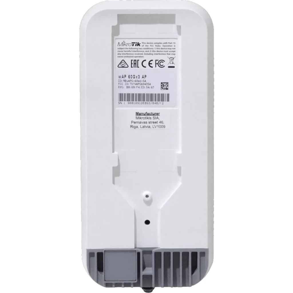 Imagen 2 de MIKROTIK 180o PtMP BeamForming 60GHz 802.11ad 1-1000 L4 inc-24V 1Gbps