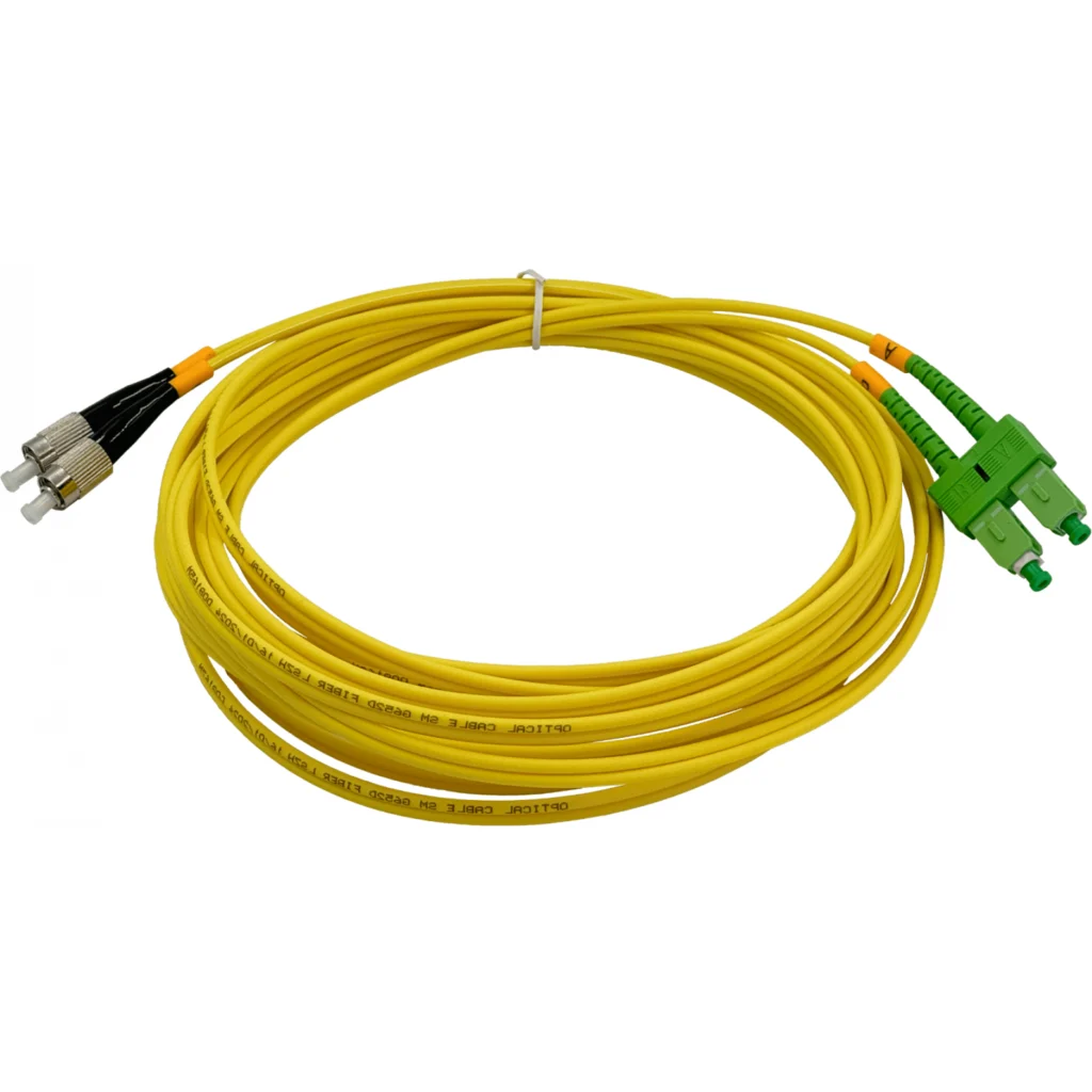 Imagen 1 de 5mt SC/APC-FC/UPC MonoModo SM Duplex Jumper Cable Fibra 9/125um 3mm