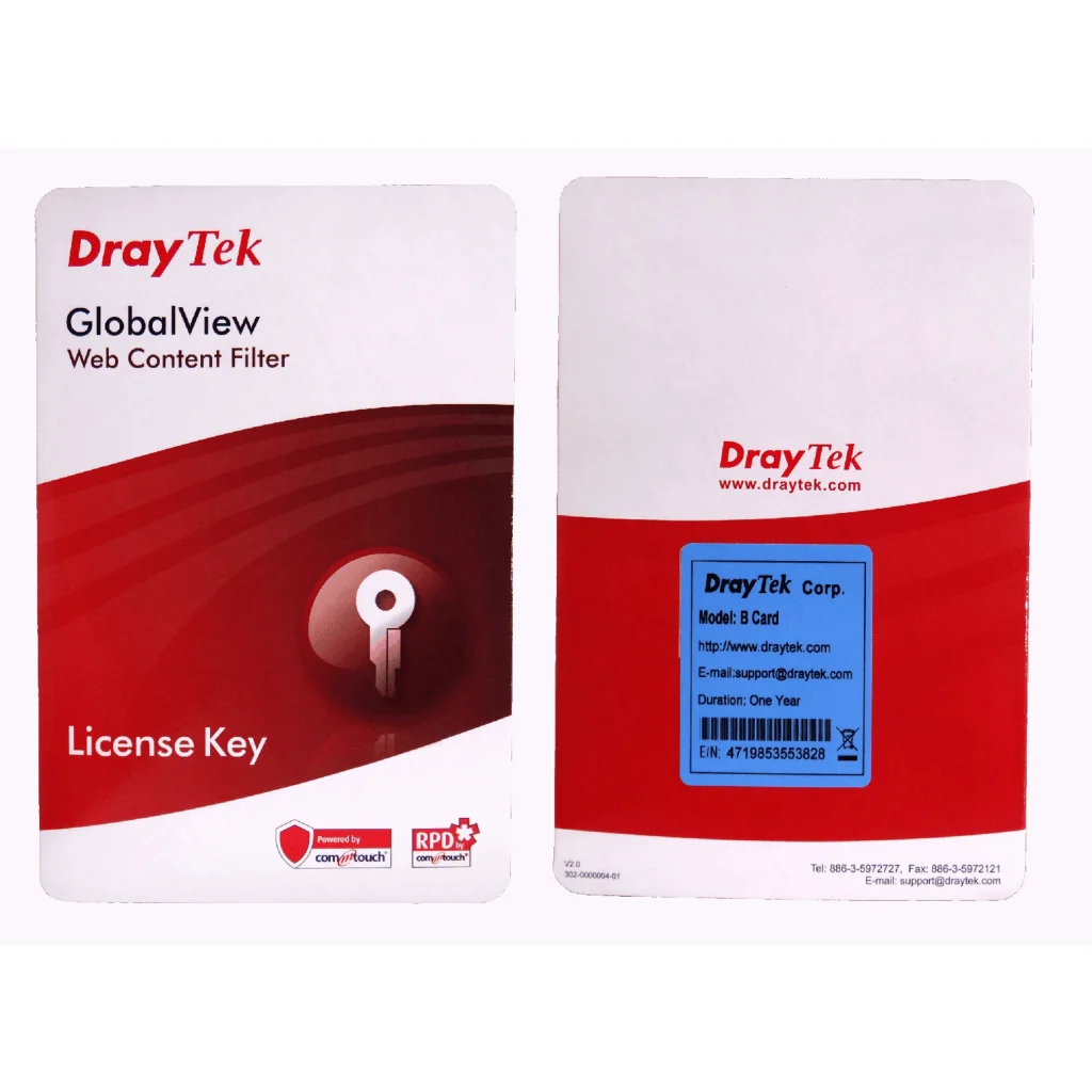 DRAYTEK LICENCIA B 1-ANIO FILTRO CONTENIDO WEB GLOBALVIEW 1-YEAR