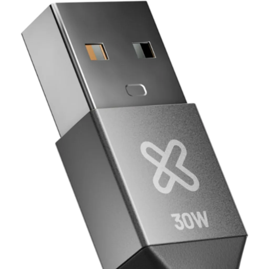 Imagen 2 de Klip Xtreme - USB cable - 24 pin USB-C - 9 pin USB Type A - 1 m - Black - 30W Braided Fast charging