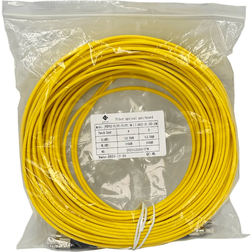 20mt FC/UPC-FC/UPC MonoModo SM Duplex Jumper Cable Fibra 9/125um 3mm 