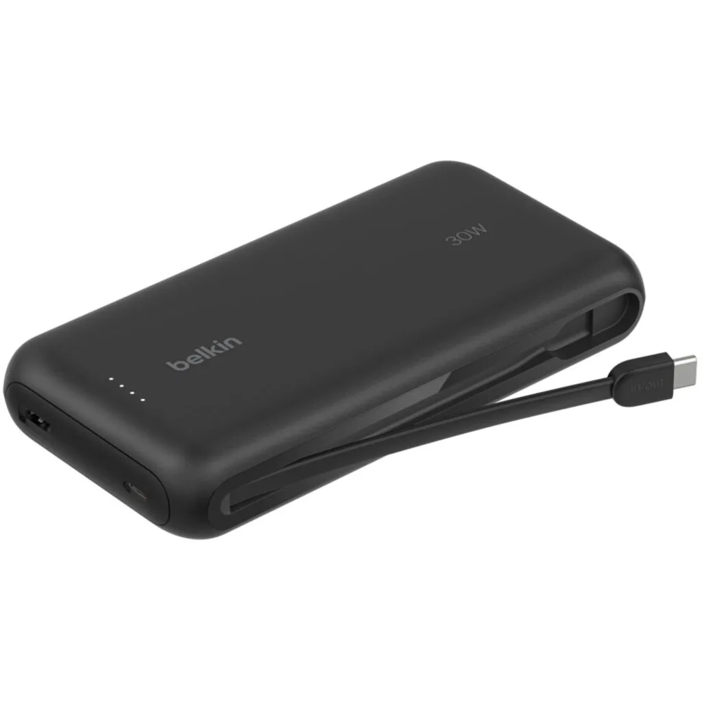 Bateria 20.000 mAh 30W PD con cable USB-C Belkin negra