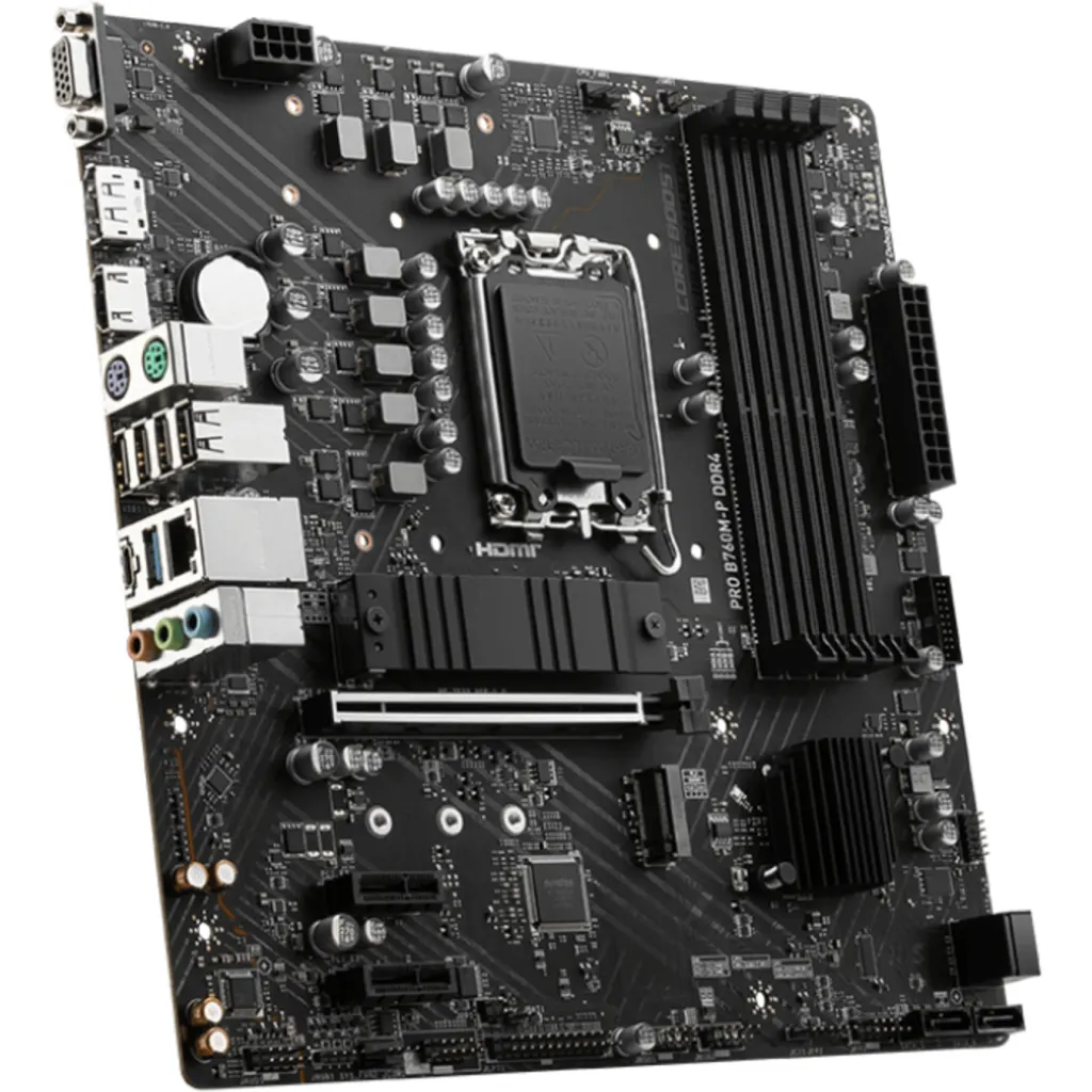 Imagen 3 de Tarjeta Madre MSI PRO B760M-P LGA1700 14°G 4*DDR4 2*M.2 DP HDMI VGA PS/2 USB-C