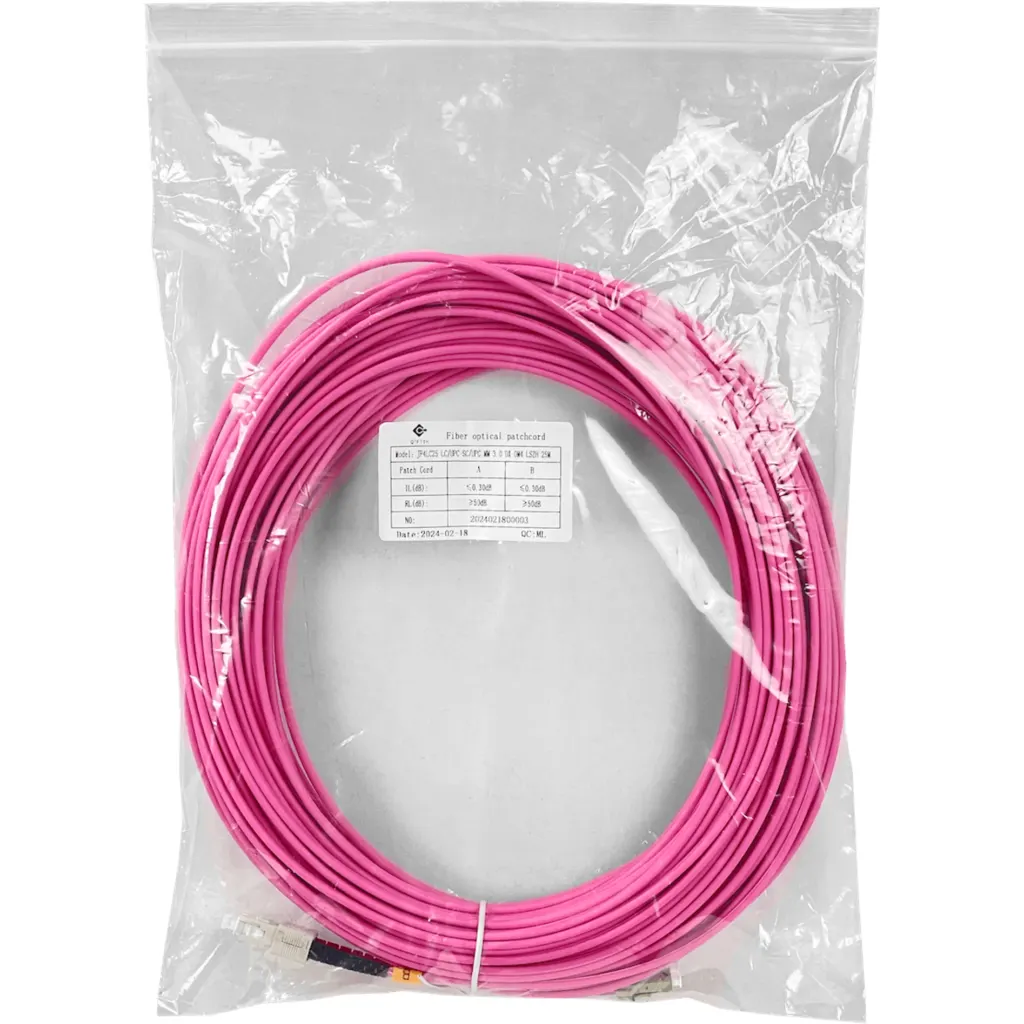 Imagen 2 de LSZH 25mt LC-SC OM4 MultiModo MM Duplex Jumper Fibra 3.0mm 50/125um