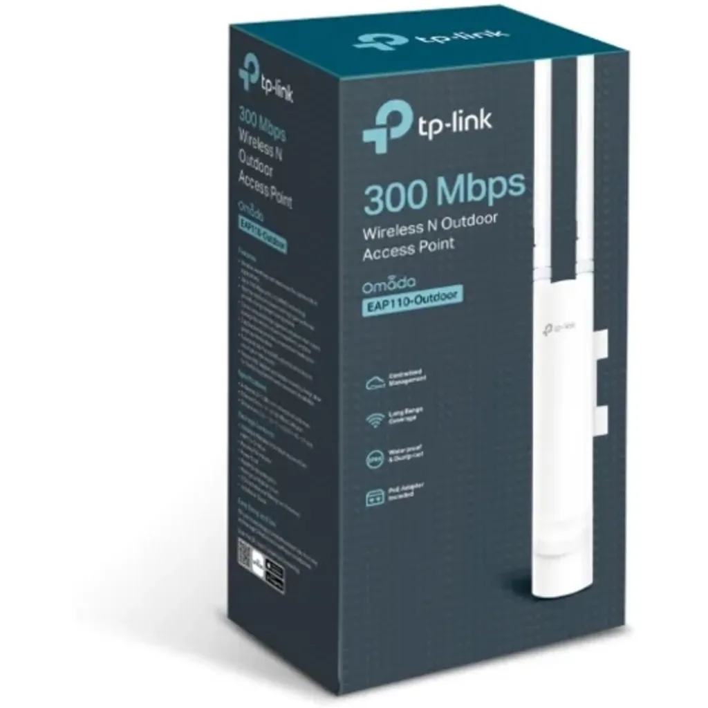 Access Point TP-Link Inalámbrico N a 300 Mbps de Exterior  RJ-45 IP65 2 Antenas