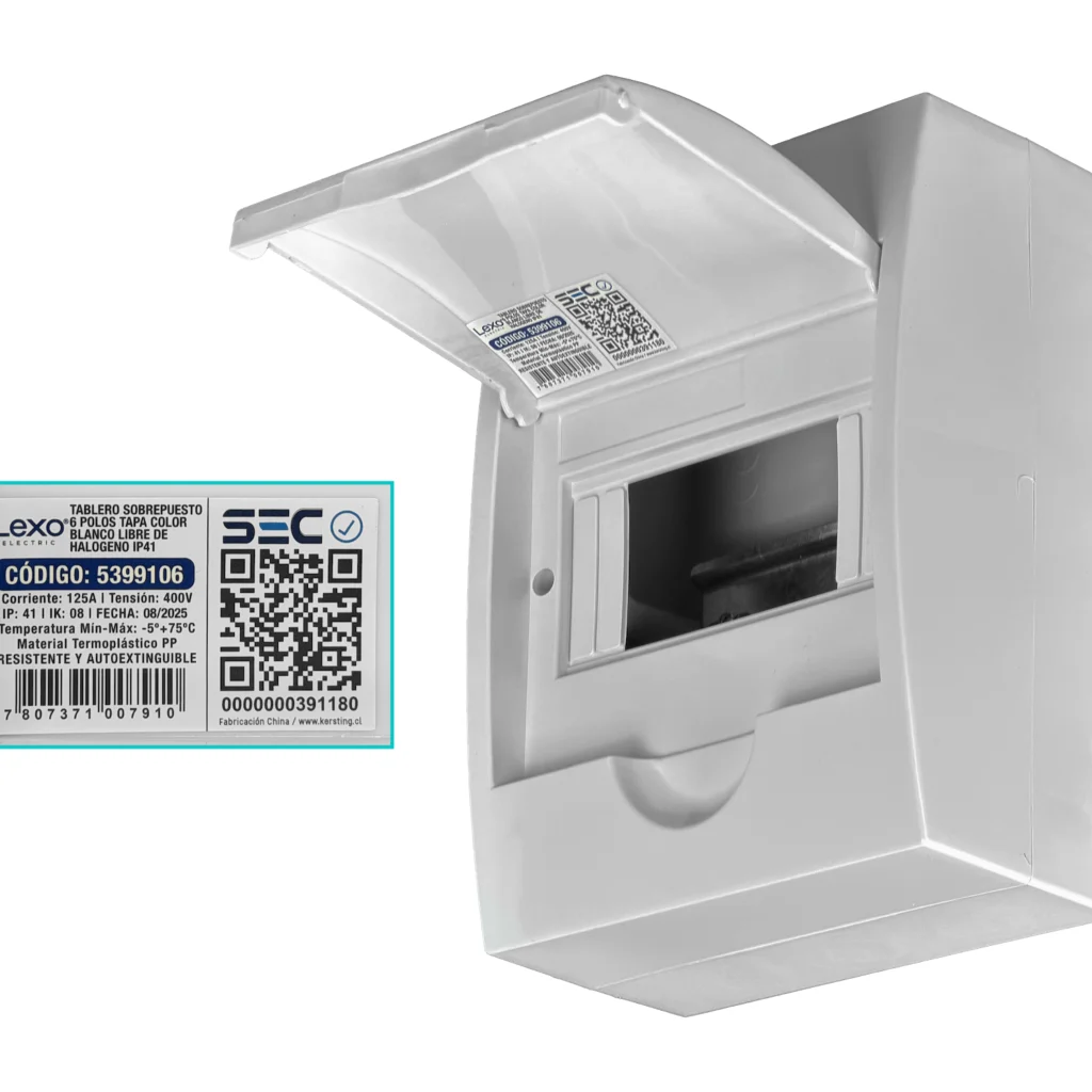Imagen 3 de LEXO Tablero Sobreponer LSZH 6 Modulos Riel Din IP41 IK08 5399106
