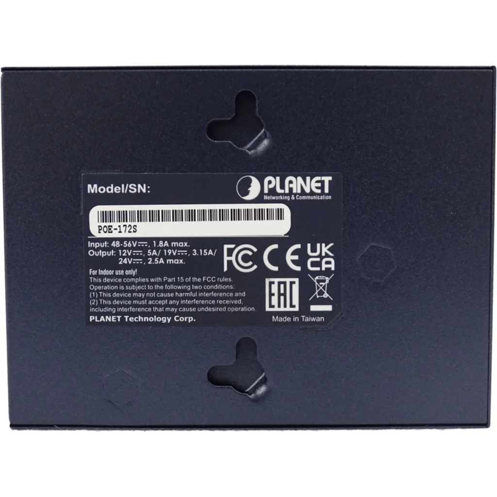 Imagen 2 de PLANET out-12V/19V/24VDC PoE+ Splitter in-48-56V 25W 802.3at 1000mbps