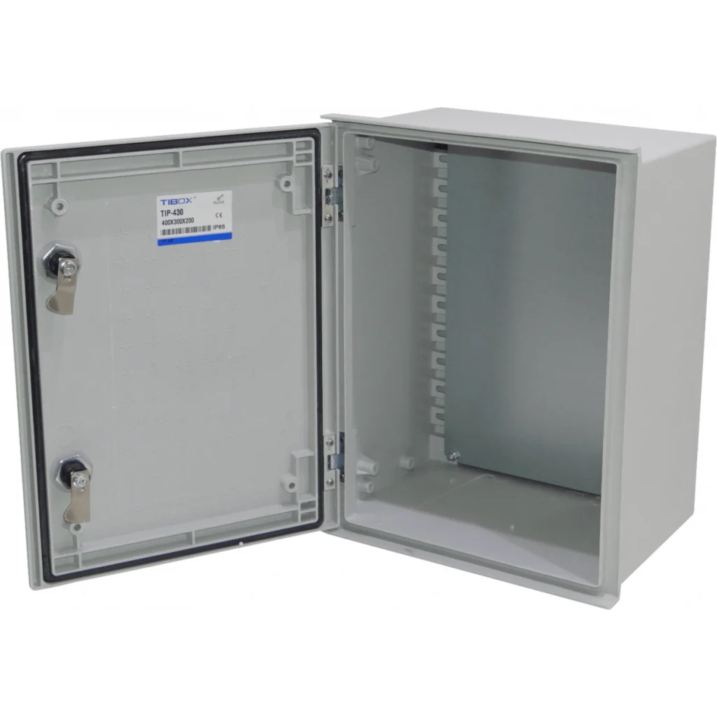 Imagen 1 de TIBOX 400x300x200mm Poliester Tablero Estanco Gris IP65 RoHS c/Placa