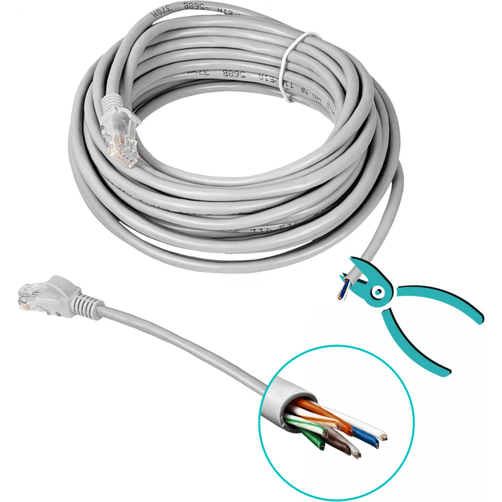 10mt PatchCord 1-unidad CAT5E UTP 26AWG-CCA Gris RJ45 Inyectado