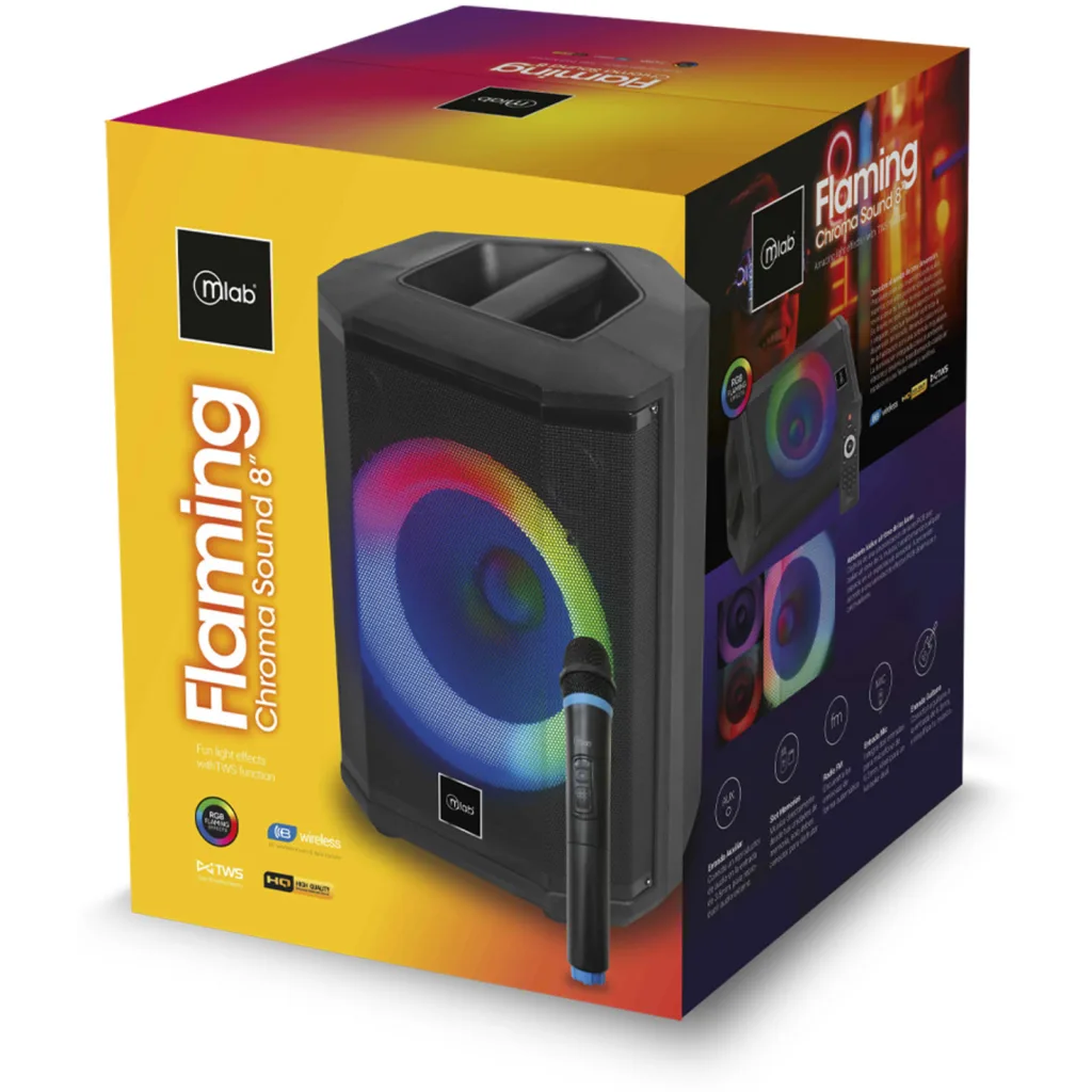 Imagen 5 de MLAB PARLANTE FLAMING CHROMA SOUND 8" MICROFONO INALAMBRICO