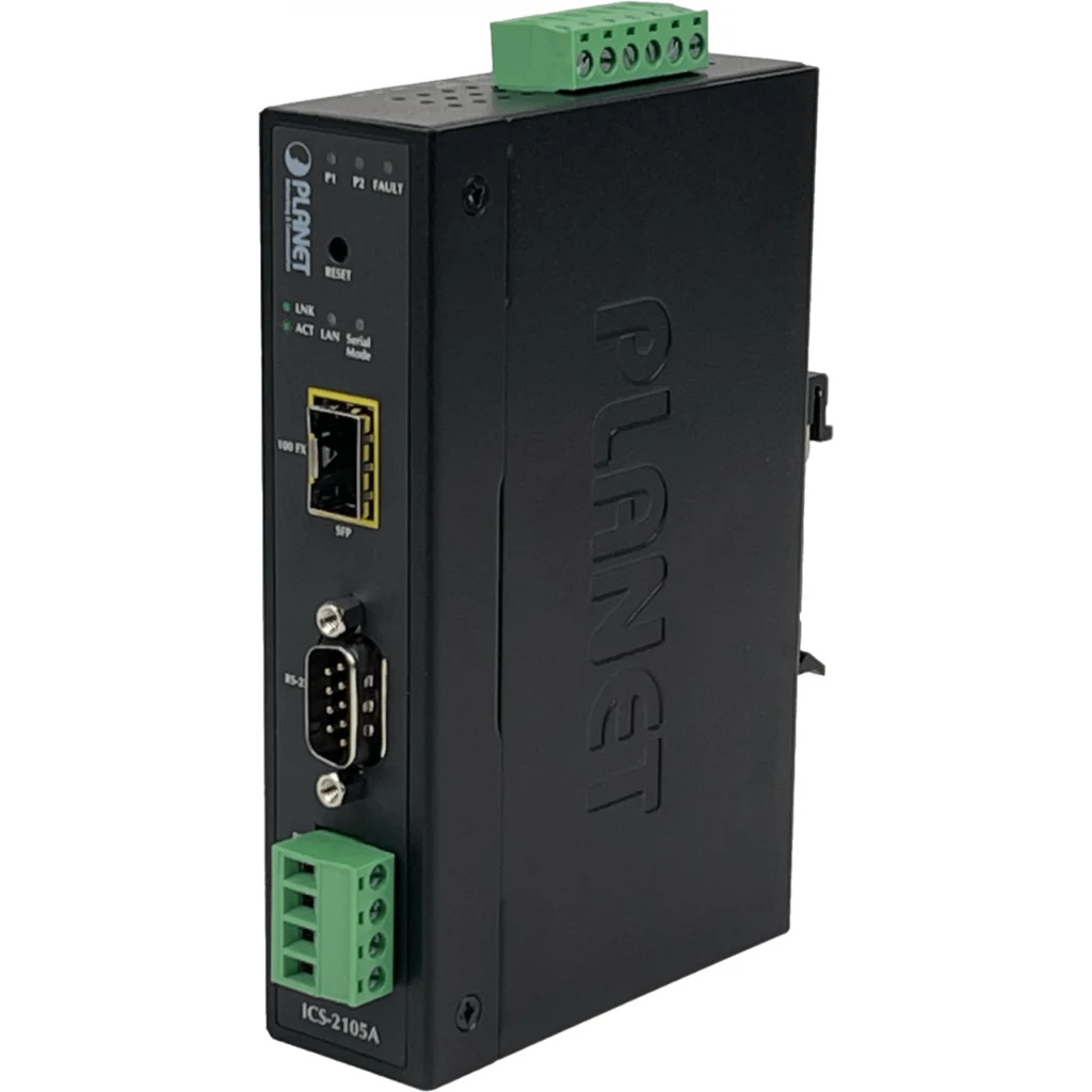 Imagen 1 de PLANET Industrial 1-SFP RS232 RS422 RS485 DB9 req12-48V SerialEthernet