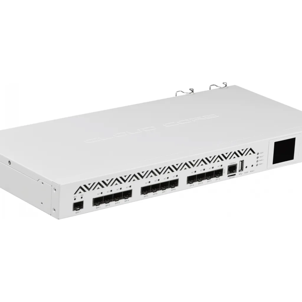 Imagen 1 de Router Mikrotik CCR1016-12S-1S+ 12-SFP 1-SFP+10G 2-220VAC mSD USB RS232-DB9 L6