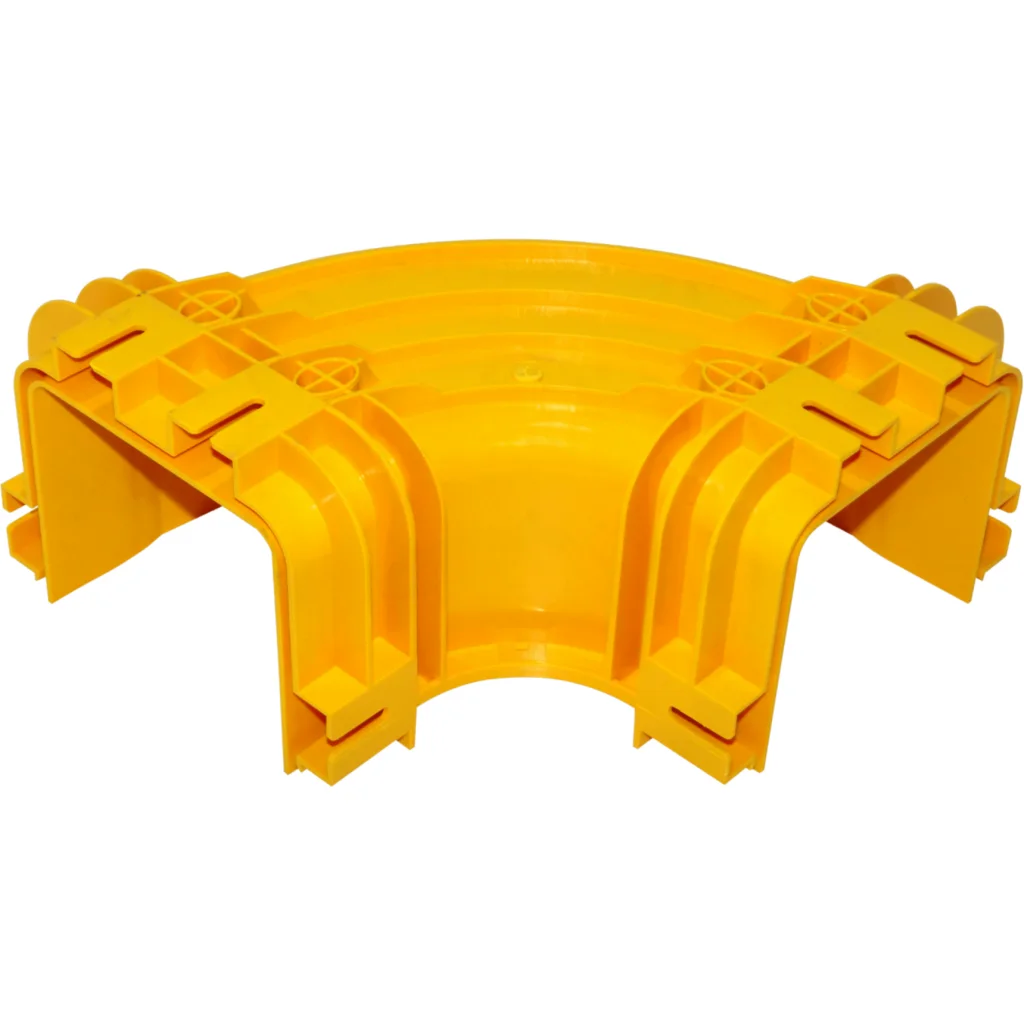 120x100mm Angulo 90o Plano Amarilla PC+ABS LSZH Hembra req/CC-120