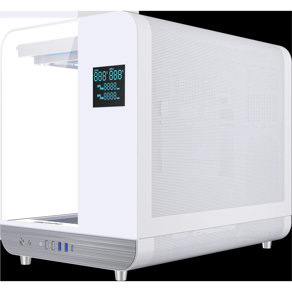Imagen 2 de GABINETE GAMER ESGAMING MATX AIRCRAFT 007 BKANCI 6 FAN, 2 BASE, 3 ABAJO, 1 TRASERO ARGB, SIN FUENTE