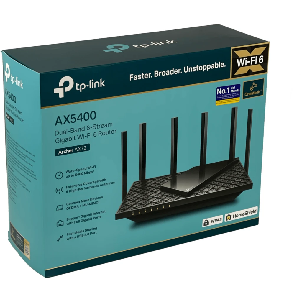 TP-LINK AX5400 4-LAN 1-WAN 5GHz+2,4GHz 4804+574mbps 6-antena USB WiFi6