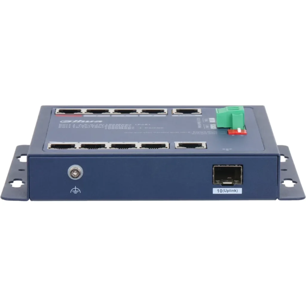 Imagen 2 de Switch Dahua Formato Industrial, 8 Puertos Poe 10/100 + 2 uplink 1000 + 1SFP 