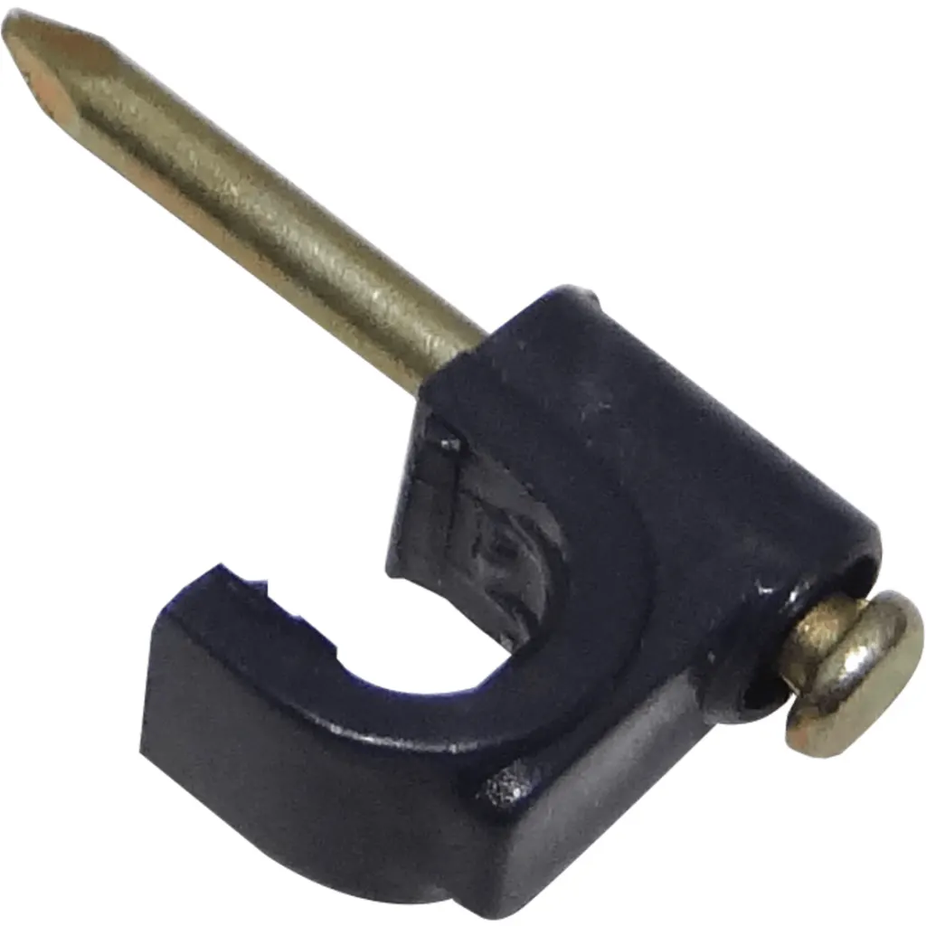 Imagen 2 de KALOP 50-UN C6 Negra 6x6mm Clavo-15x2mm Zincado Sujeta-Cable Coaxial