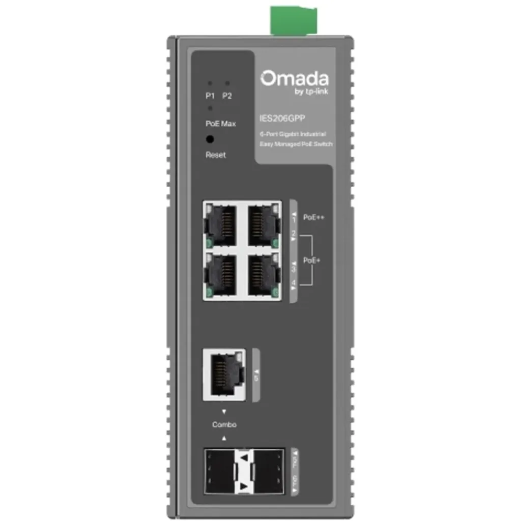 Imagen 1 de Omada 6-Port Gigabit Industrial Easy Managed Switch with 3-Port PoE+ and 1-Port PoE++