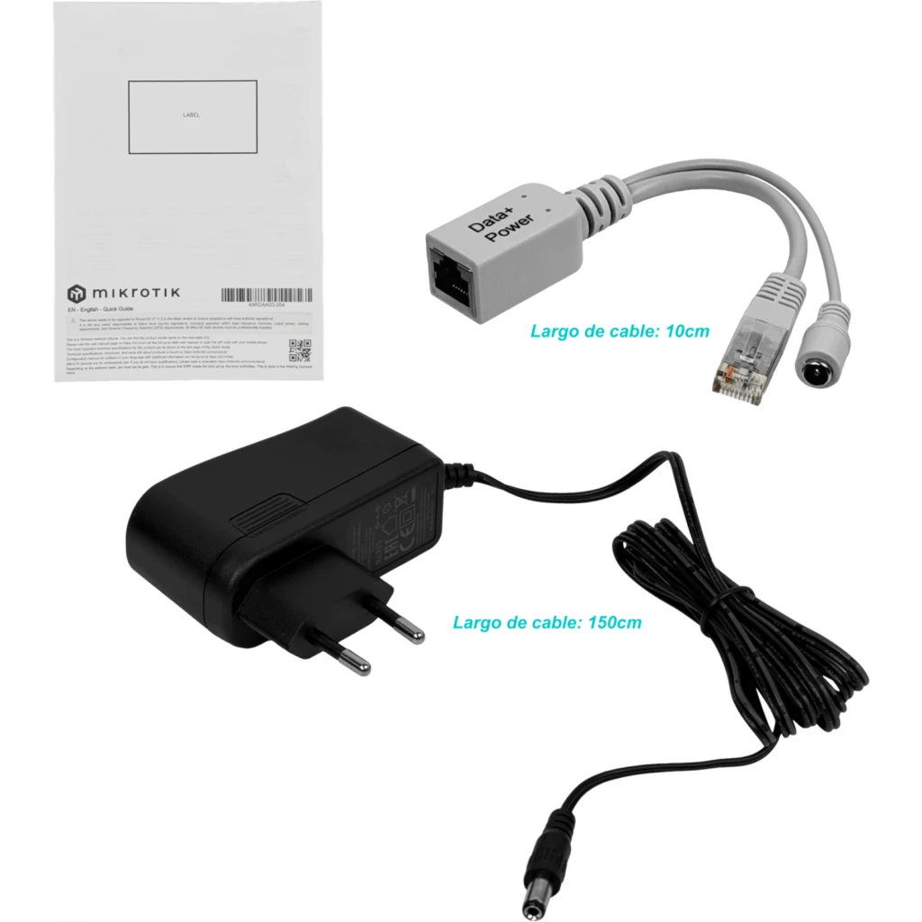 Imagen 1 de MIKROTIK 9dBi 17o 5GHz 25dBm L3 1-100 inc24V p/Dish-DirecTV-40mm