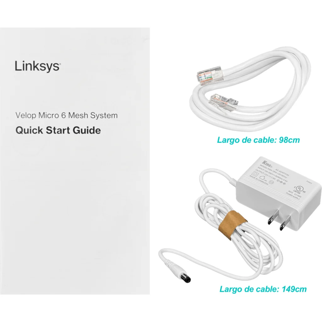 Imagen 1 de LINKSYS 1-2500 4-1000 Router WiFi6 Mesh 2,4/5GHz inc-12V AX3000 LN1100