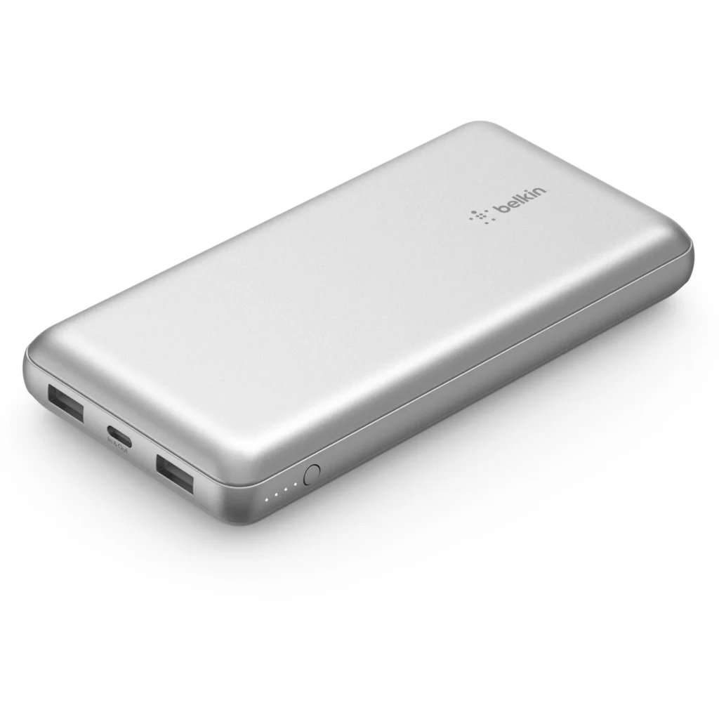 Imagen 1 de Bateria 20.000 mAh 2xUSB-A 1xUSB-C 15W Belkin plateada