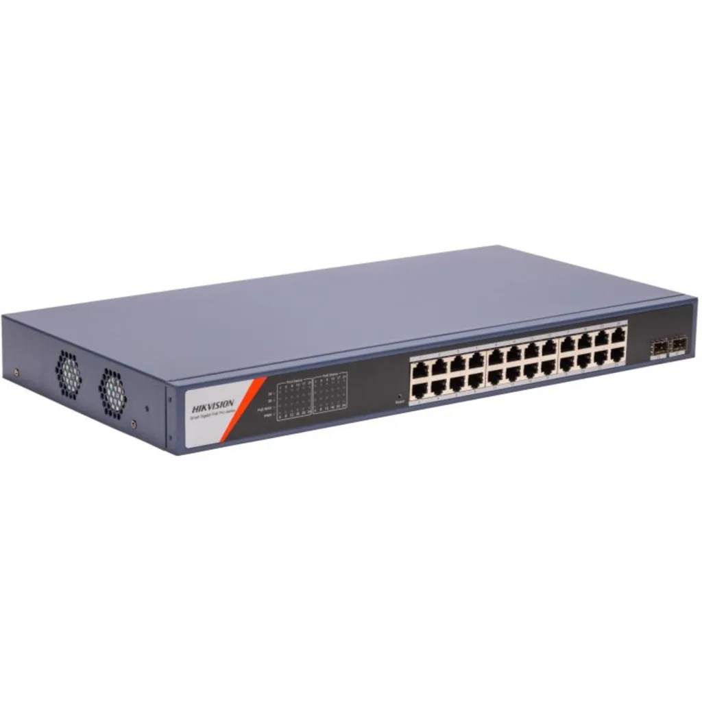 Imagen 2 de Switch L2 Administrable Hikvision 24 Ports Gigabit POE+ 2 Puertos SFP
