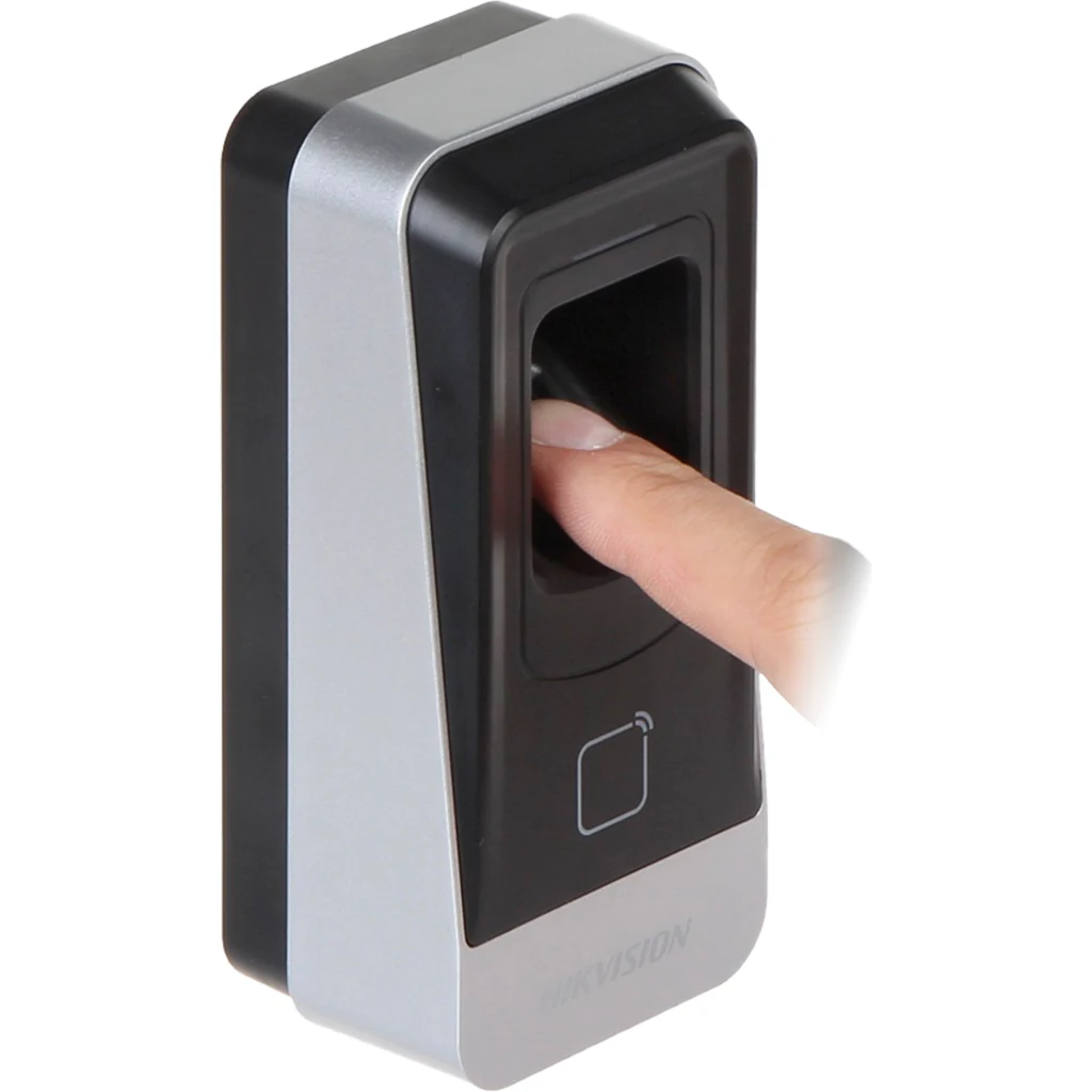 Imagen 2 de Lector Prox EM Hikvision IP65 Huella + Proxy RS-485 Int / Ext Mifare