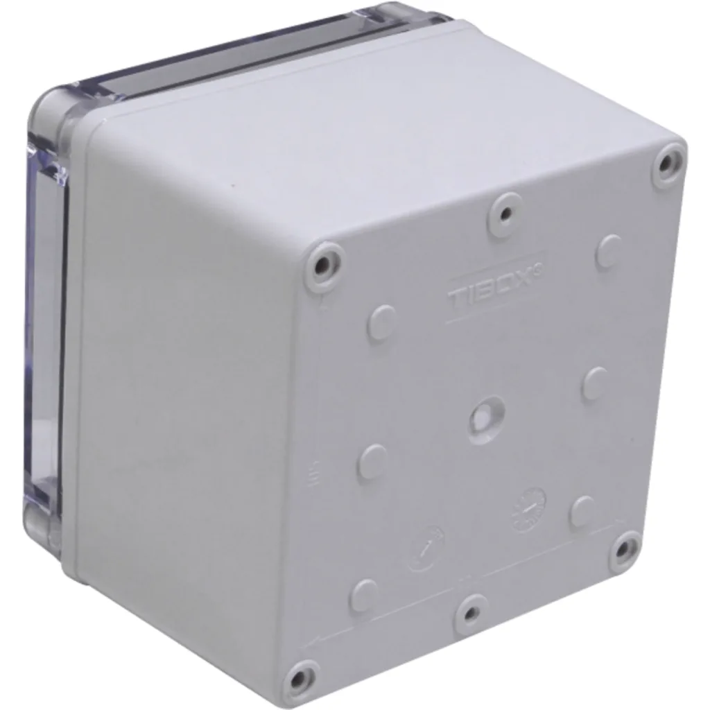 Imagen 1 de TIBOX 125x125x100mm Caja ABS IP66 Tapa-Transparente c/Placa-Aluminio