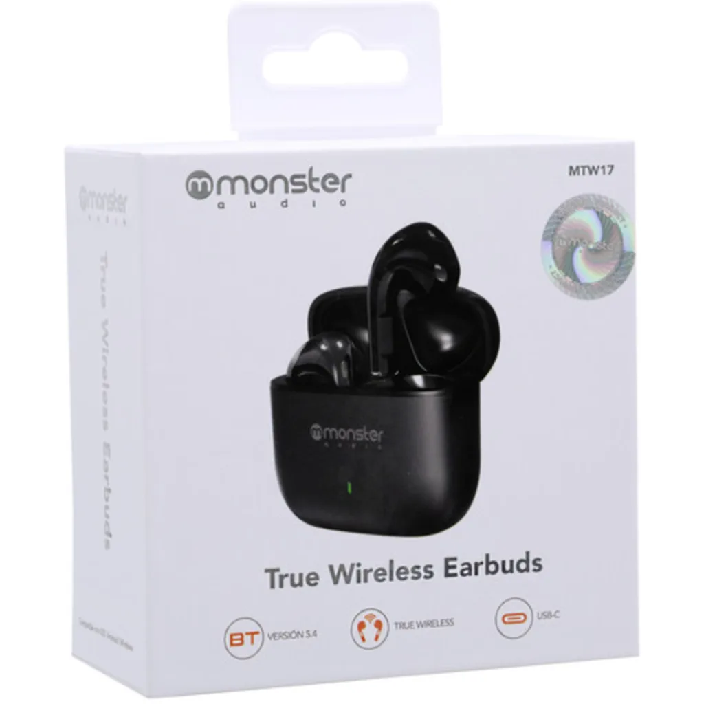 Auriculares Inalámbricos Monster True TW17 Conectividad BT Metal Grey IPX4