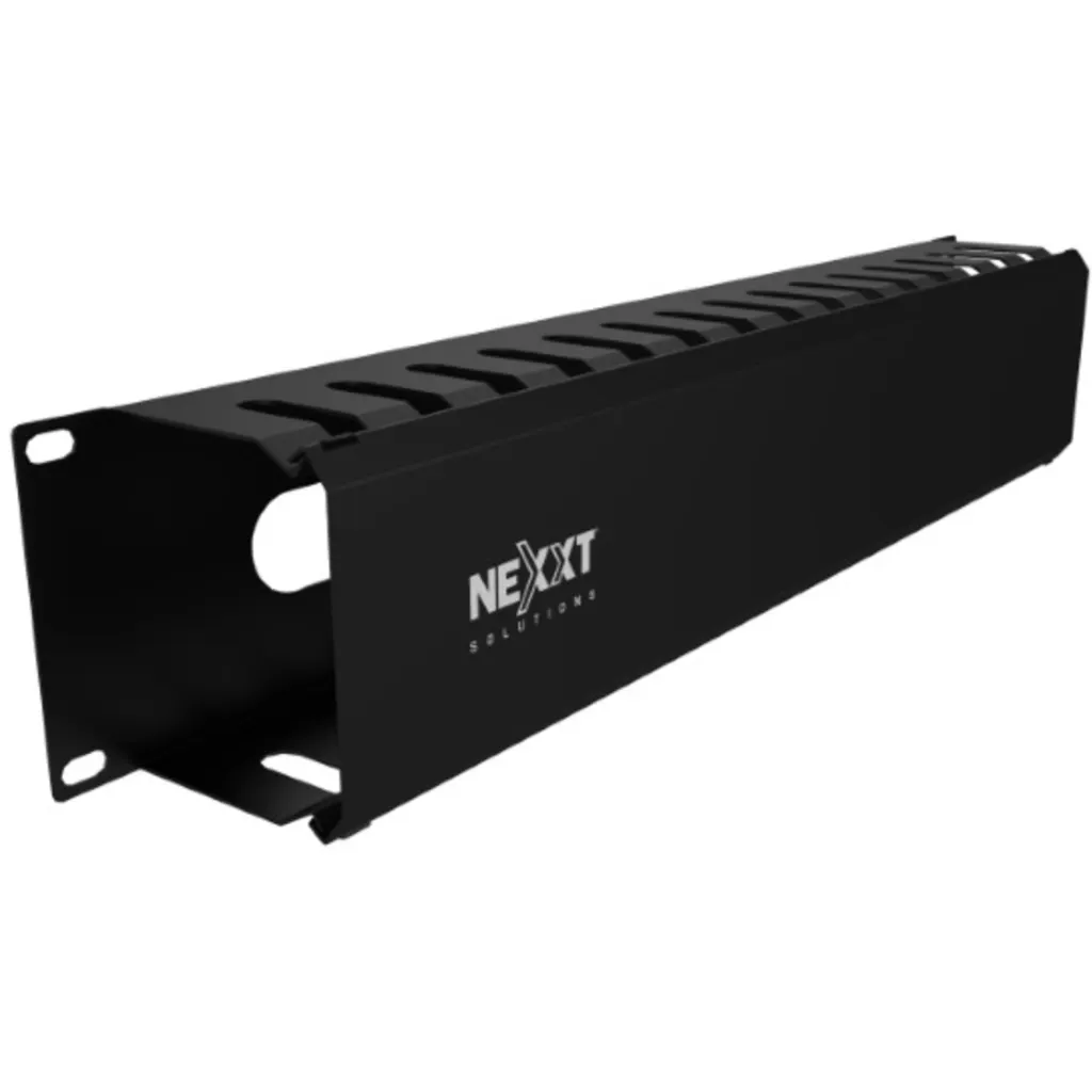 Organizador de Cables Nexxt Solutions NPM-DH2UB, Horizontal 2U, 19", Negro