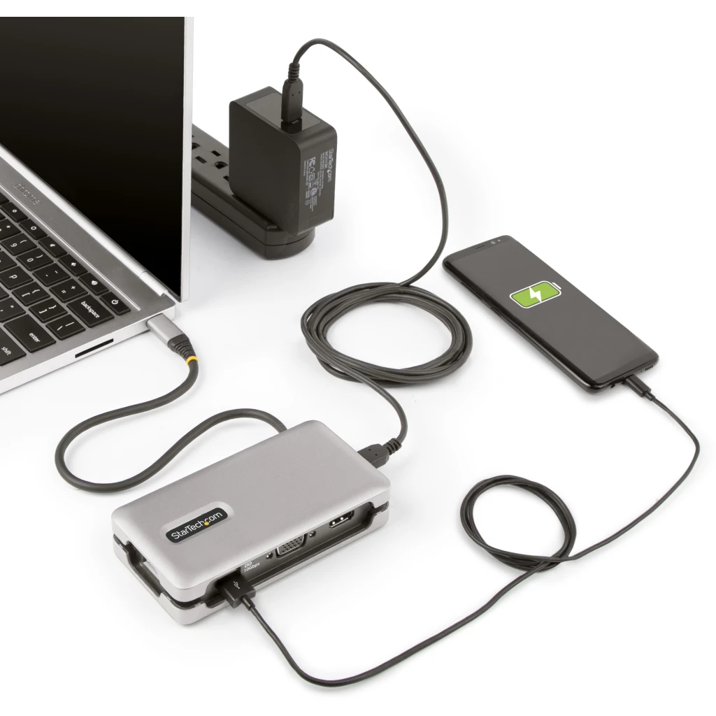 Imagen 12 de Docking Station StarTech USB-C a HDMI VGA 2*USB-A3.2 USB-C3.2 USB-C PD, LAN