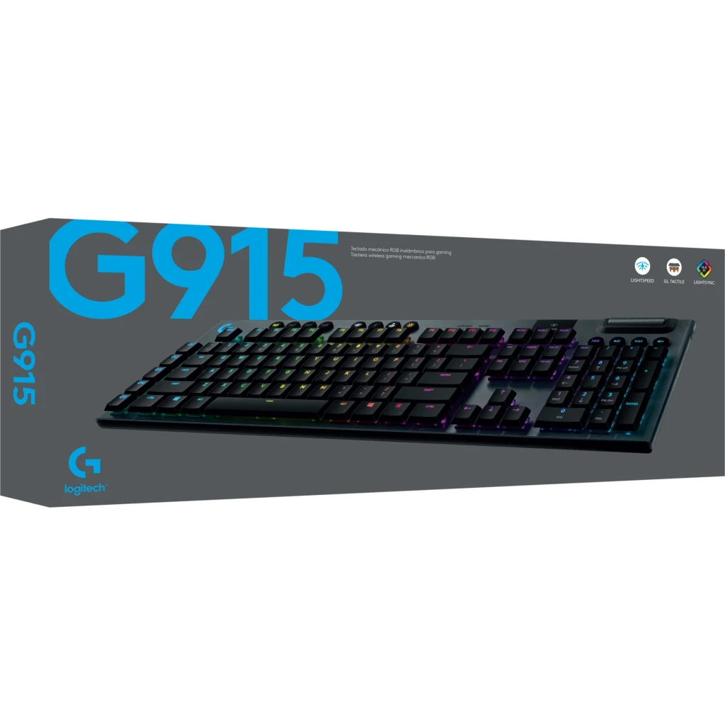 Imagen 2 de Teclado Gamer Inalámbrico Logitech G915 TKL LightSpeed RGB Switch GL Táctil Ingl