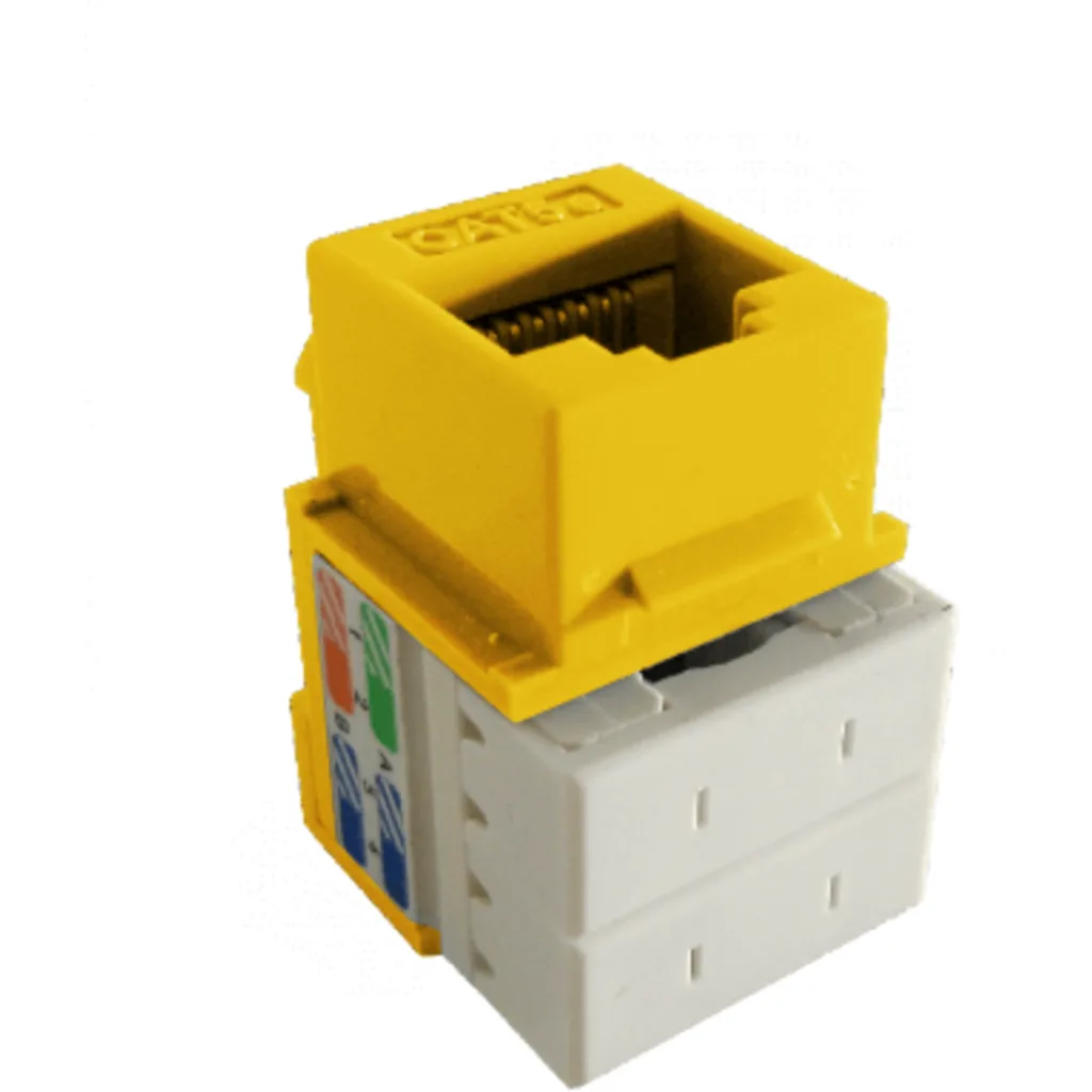 Imagen 3 de LINKMADE Amarillo Cat5E U/UTP Punchable Keystone Conector Hembra RJ45