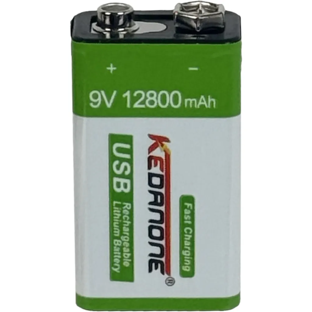 Imagen 2 de 9V USB-C Recargable 12800mAH Litio Pila/Bateria