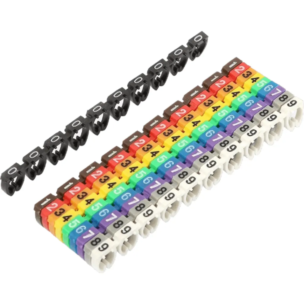 Marcadores Numericos p/cable-Cat5/Cat6 0-9 x10-c/u total-100u.