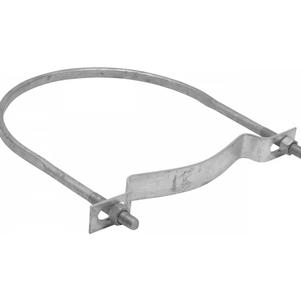 Clamp 310mm 303-319mm Galvanizada para Poste Redondo Tuercas-23mm