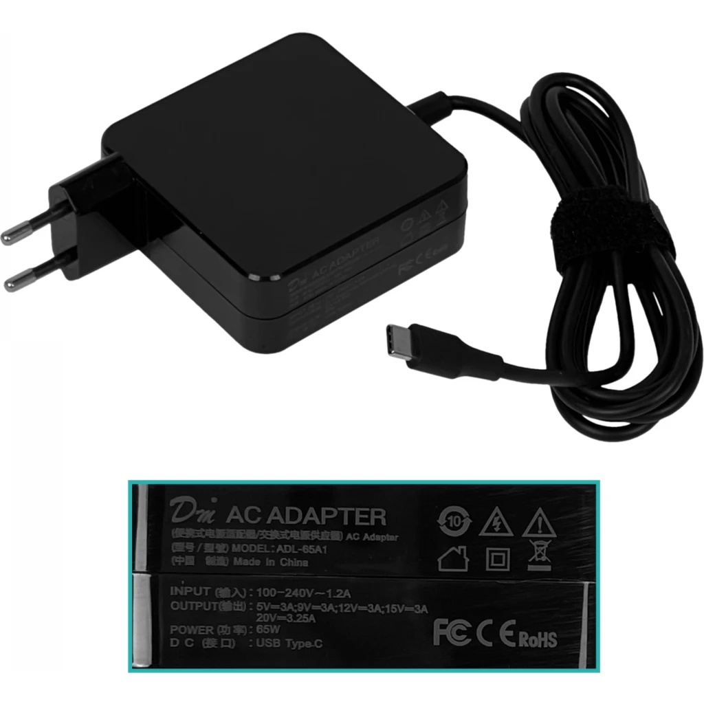 Imagen 2 de Transformador Variable USB-C-M 5/9/12/15/20VDC 3A 65W Type-C