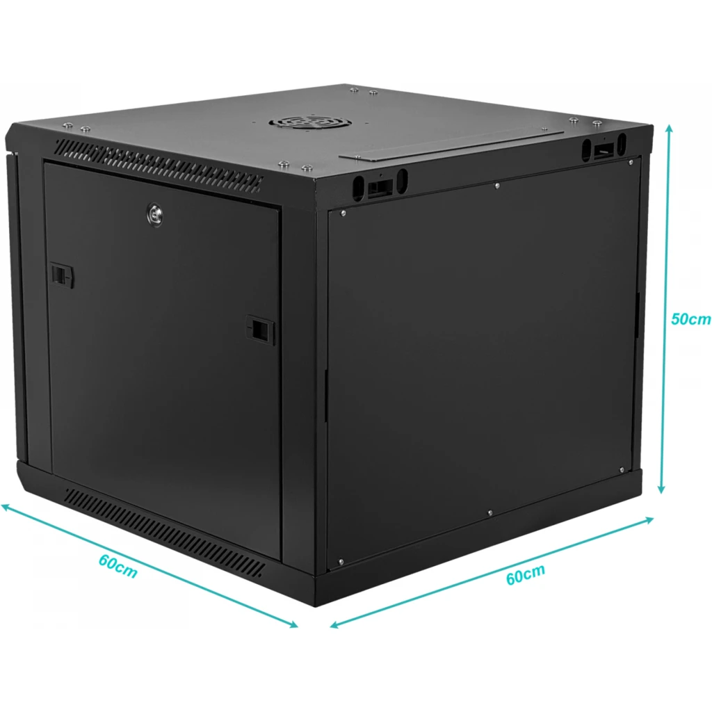 Imagen 4 de Gabinete Muro LINKMADE RK09-6LD, 9U 60cm fondo, Color Negro (DESARMADO)