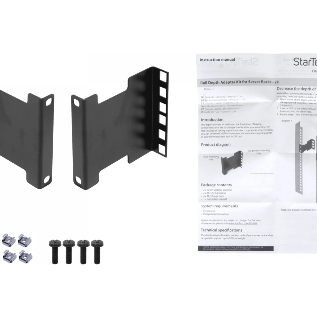 RAIL DEPTH ADAPTER FOR RACKS - 4 IN - 2U