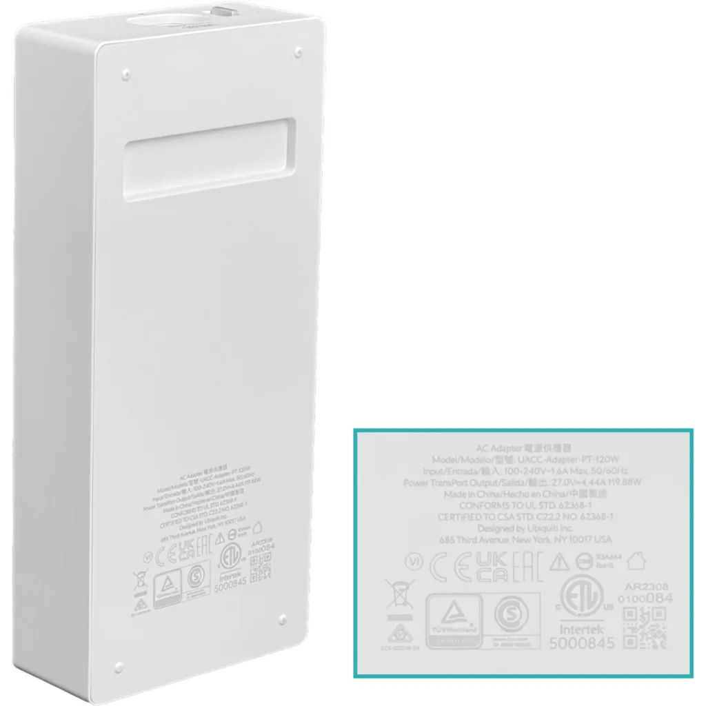 Imagen 5 de UBIQUITI Fuente TransPort 27VDC p/UISP- req-Cable UACC-Adapter-PT-120W