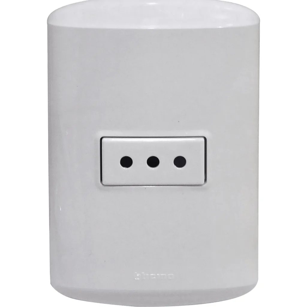 Imagen 2 de BTICINO MODUS 1-ENCHUFE-10A-NACIONAL CON BASE Y TAPA BLANCA ARMADO